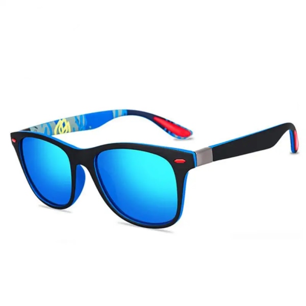 Klassiska Punksolglasögon Retroglasögon för män UV400 Körning Ridglasögon Utomhusklättring Fyrkantig ram Glasögon Fiskeskydd B08 blue flake