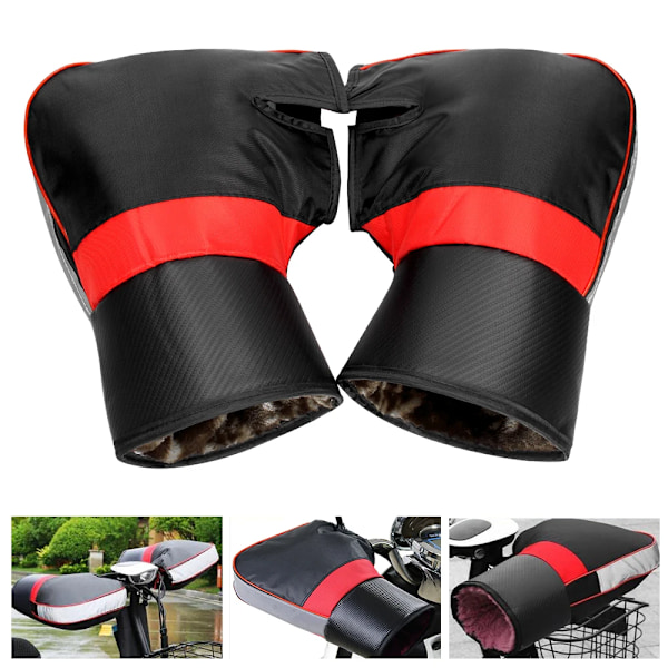 Motorcykelhandskar Vattentäta Vindtäta Varma Vinterhandskar Motor Scooter Elfordon Reflex Motocross Styrhandskar 2PCS Red