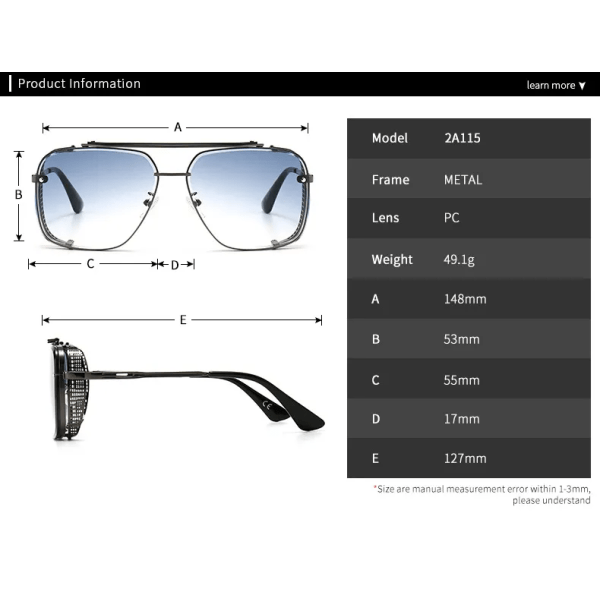 2020 PUNK Mach six Style Gradient Solglasögon Dammode Män Vintage Brand Design uv400 Solglasögon Oculos De Sol 2A115 C3