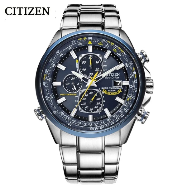 CITIZEN Lyx Ny design watch för män Rostfritt stål Dual Display Quartz Armbandsur Vattentät Militärsport Manklocka DZ-Silver Blue