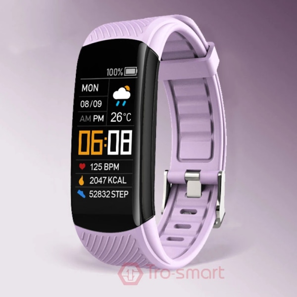 Sport Smart Watch Herr Dam Smartwatch Elektronik Smart Klocka För Android IOS Fitness Tracker Nytt mode Smart-klocka C5S light purple