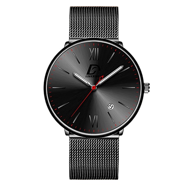2023 Lyx Herrklockor Guld Armband Rostfritt Stål Mesh Bälte Kvarts Watch Herr Kalender Lysande klocka AS Show 4