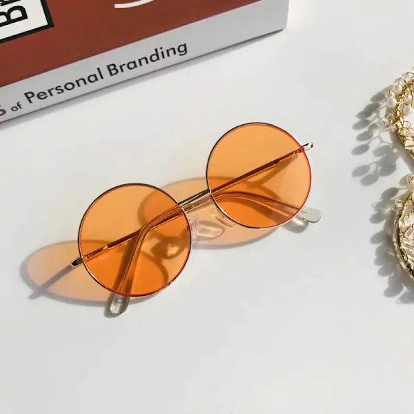 Retro solglasögon Rund båge Barn Baby Barn Vilda brittisk stil Metallsolglasögon Utomhus Resor UV-skydd Oculos De Sol A04
