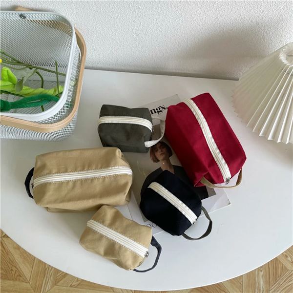 Koreansk sminkväska för kvinnor Bärbar kosmetisk förvaring Toalettväskor Kvinnlig skönhet Case Organizer Clutch Army Green S-11x7x8cm