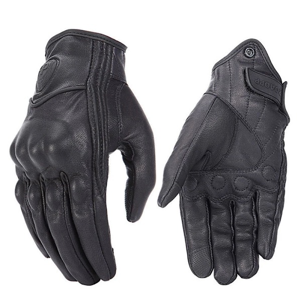 Roaopp Retro Pursuit Äkta Läder Motorcykelhandskar Pekskärm Herr Dam Motocross Vattentäta Elcykelhandskar Moto Handske No-Perforated M