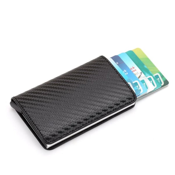 2022 Kreditkortshållare Plånbok Herr Kvinnor RFID Aluminium Bankkorthållare Case Vintage Läderplånbok med Pengaklämmor Blue