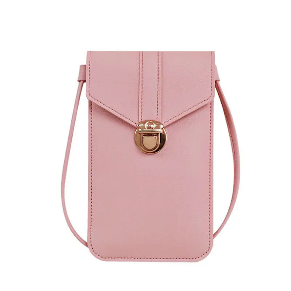 Student Mini Crossbody-väskor Dam Hjärtformad dekoration Transparent Touchscreen Retro Mobiltelefonväska Axelväska Designer BBL108-Pink