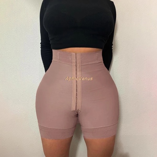 One Piece Secret Women Öppen byst Waist Trainer Bodysuit Shapewear Bantning Body Shaper Underkläder Hög midja Faja RosyBrown L