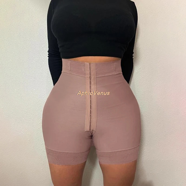 One Piece Secret Women Öppen byst Waist Trainer Bodysuit Shapewear Bantning Body Shaper Underkläder Hög midja Faja RosyBrown S