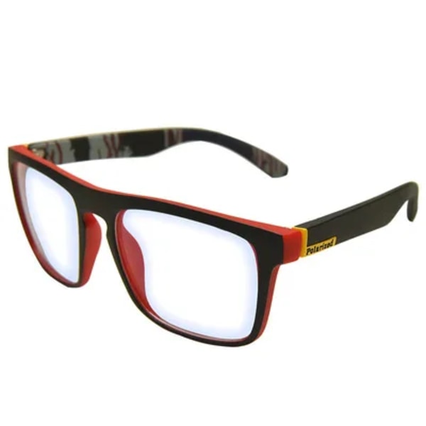 2023 Polariserade Solglasögon Märke Designer Driving Shades Herr Solglasögon Man Retro Billiga Lyx Kvinnor UV400 Gafas Red Clear MULTI