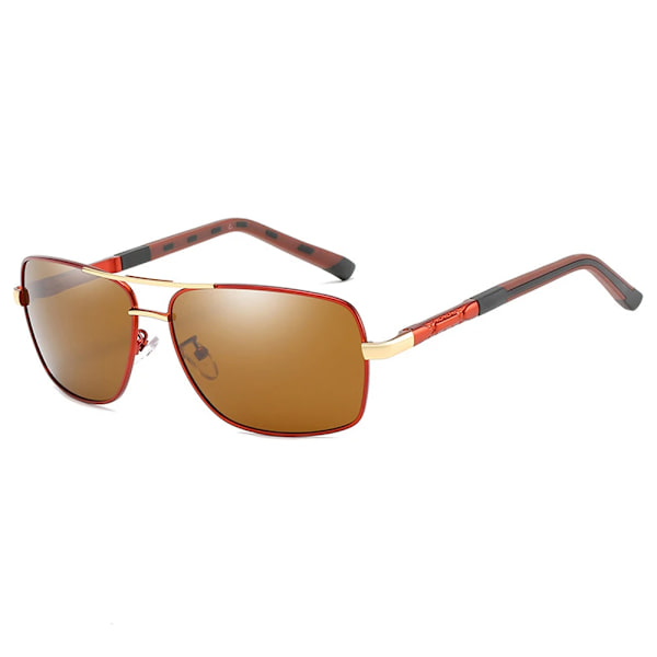 MUSELIFE Polarized Dam Solglasögon Herr Gradient Lins Runda Solglasögon Fyrkantiga Lyxmärke Oculos Lunette De Soleil Femme 4-Red-Gold-Tea As Picture