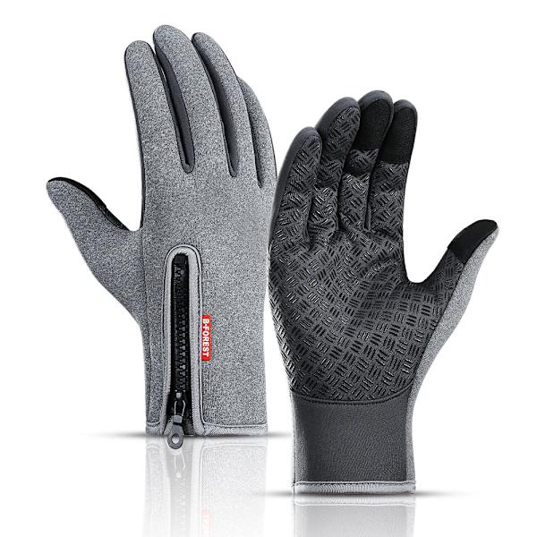 A0001 Unisex Touchscreen Vinter Thermal Varma Helfingerhandskar För Cykling Cykel Cykel Skidor Utomhus Camping Vandring Motorcykel Grey M