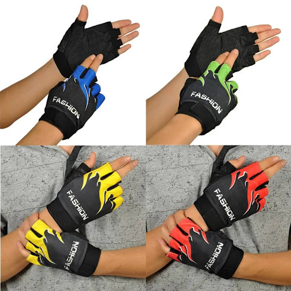 Ny design handske Herr Utomhussport Cykelhandskar Herr Vandring Halvfinger Fingerlösa handskar Taktiska vantar Blue