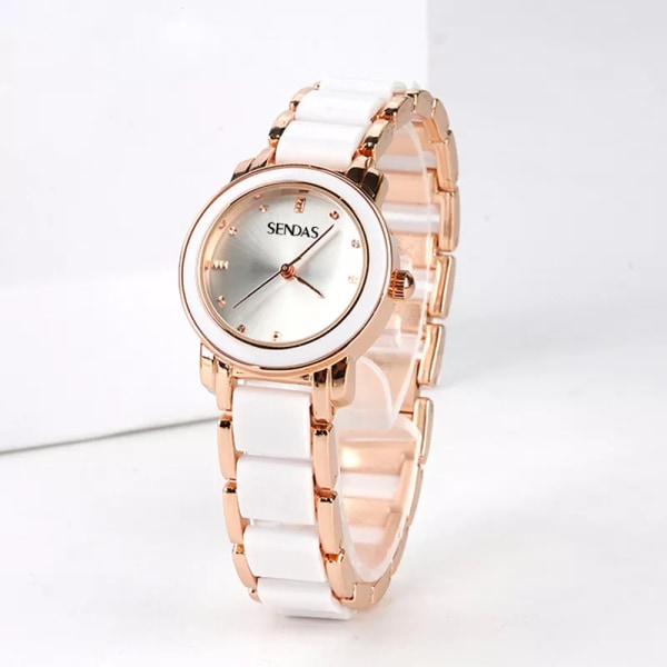 Damklockor Toppmärke Lyx Vattentät Rose Gold Watch Dam Keramik Watch Dam 2022 Reloj Mujer Elegante 8455-gold