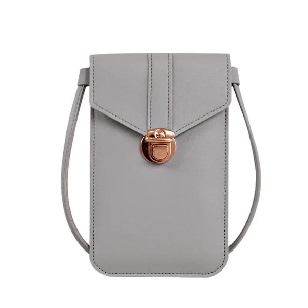Student Mini Crossbody-väskor Dam Hjärtformad dekoration Transparent Touchscreen Retro Mobiltelefonväska Axelväska Designer BBL108-Light Grey