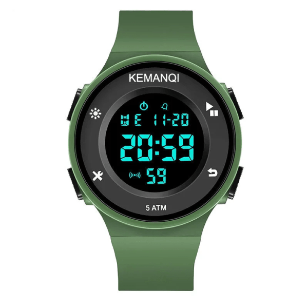 YIKAZE Multifunktions Watch för män LED Digital watch Stor urtavla Vattentät Lysande Herr Watch Elektroniska klockor C-Army-green