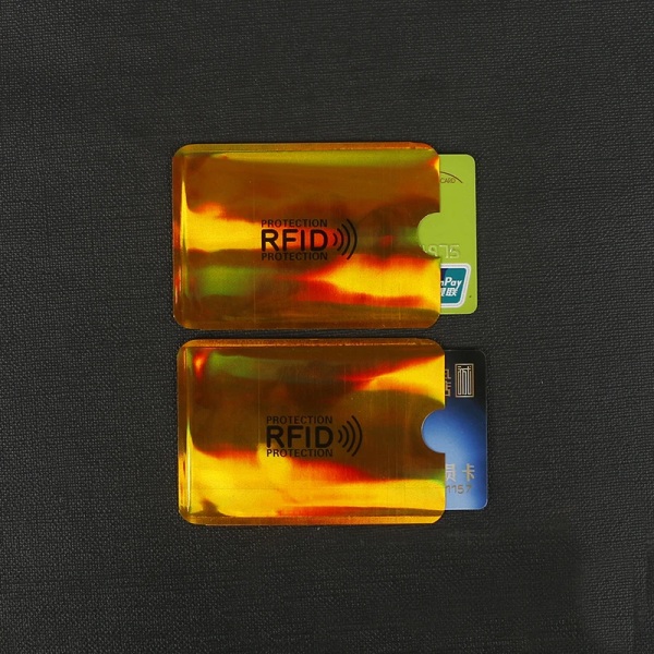 2PC Ny Anti Rfid-läsare i aluminium Blockerande Bank Kreditkortsinnehavare Skydd Ny Rfid-kortläsare Metall Kreditkortshållare Yellow