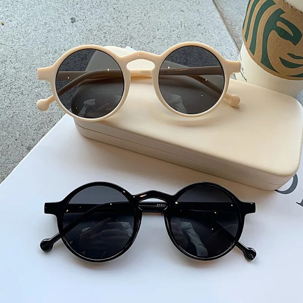 Mode Runda Cat Eye Solglasögon Kvinna Lyx Retro Liten Ram Solglasögon Kvinna Grön Spegel Koreansk stil Oculos De Sol Brown other