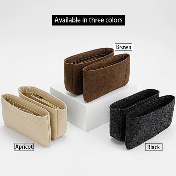 TINBERON Fit For Messenger Bag Inner Bag Förvaring Kosmetisk Bärbar Reseinsats Organizer Stor kapacitet Filt Sminkväska foder Apricot
