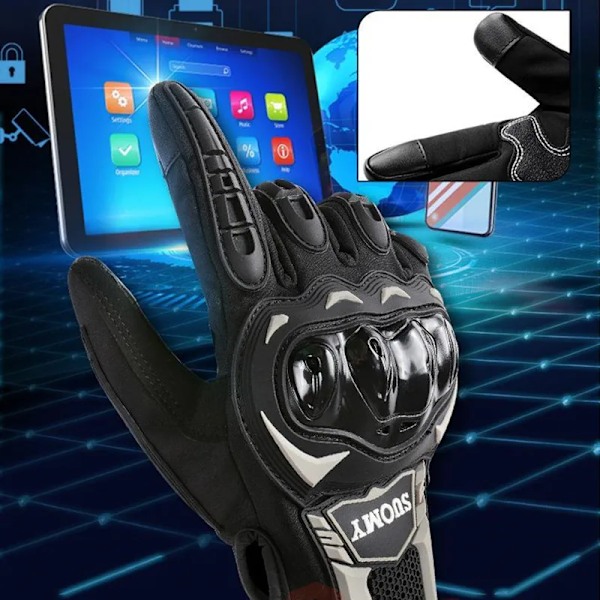 Suomy Vattentäta Vinter Motorcykelhandskar Herr Dam Höst Vindtäta Motocross Bikerhandskar Pekskärm Moto Cykelhandskar Guantes Black M