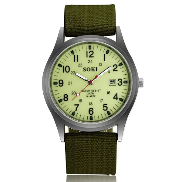 Watch SOKI Canvas Kläder Watch Casual Mode Watch Watch green