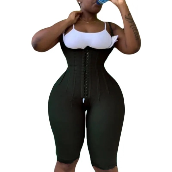 Fajas Colombianas fri byst Knälångt kompressionsplagg med tunna remmar Ögonkrok Skims Kim Kardashian Purple XL