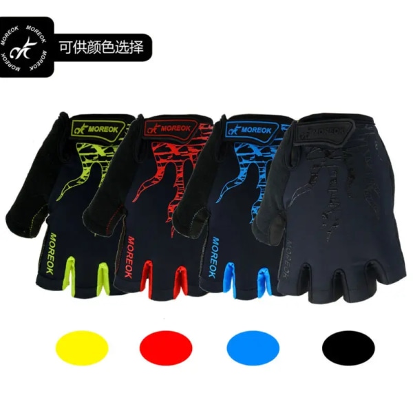 Nya antisladd cykelhandskar Unisex Herr Kvinnor Utomhus MTB Cykel Tvättbar Halvfinger Handskar Korta Finger Sporthandskar Blue M