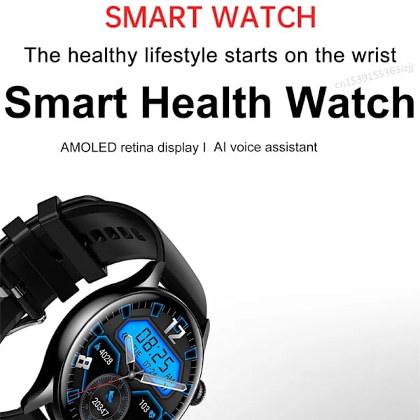 HK8 Pro Bluetooth Call I30 Smartwatch Herr 1,36 tum AMOLED 390*390 skärm Smart Watch IP68 Vattentät Silver Leather