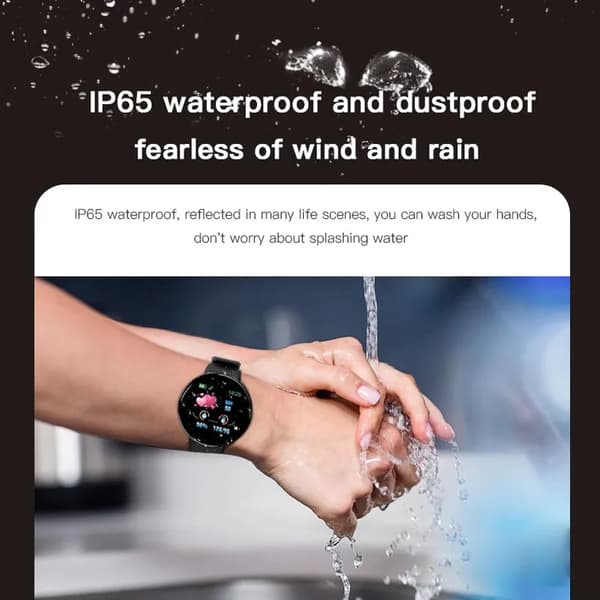 Digital Klocka herrklockor Blodtryck Rund Smart klocka Kvinnor Smart Armband Vattentät Sport Tracker För Android IOS Blue