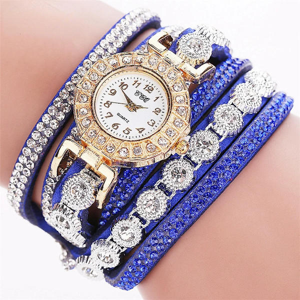 Watch Modeläder med diamantarmband för damklocka Damklockor Casual Noble Elegant Relogio Feminino RRd