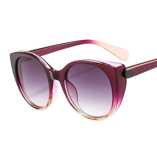Lyxiga Cat Eye Solglasögon Dam Oversized Gradient Glasögon Retro Blue Leopard Shades lunette de soleil femme C4purple yellow grey AS SHOW