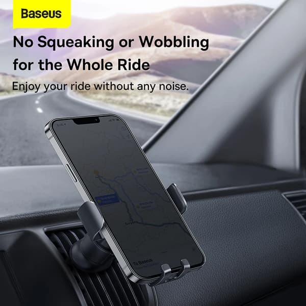 Baseus Biltelefonholder Gravity Auto Stand til kompatibel med Bilventil Universal til kompatibel med iPhone Samsung Telefon Support Bilmontering Grey