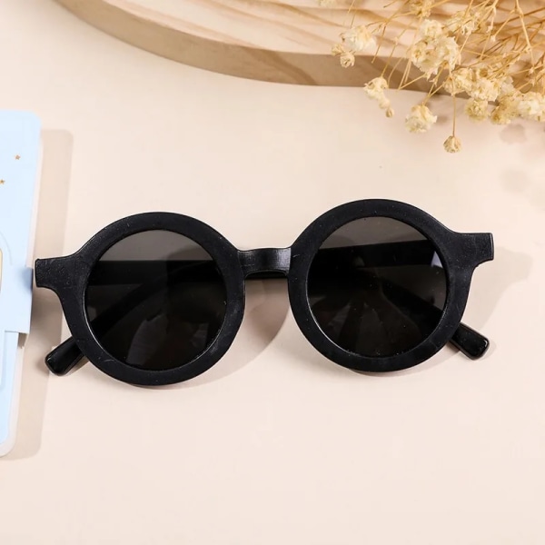 2023 Mode Runda Barn Solglasögon Klassiska Söta Flickor Pojkar Barn Solglasögon UV400 Skyddsglasögon Baby De Sol Gafas C-black