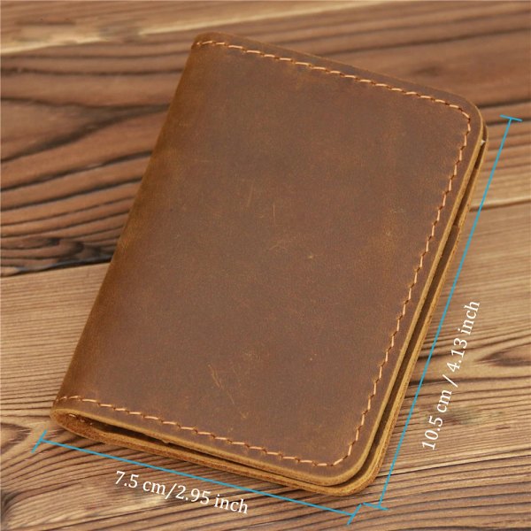 Plånbok för män Korthållare Läder Minimalistisk Personlig Liten Tunn Plånbok Smal Mini Kreditkort Bank ID Kort Hållare Plånbok Yellow Brown