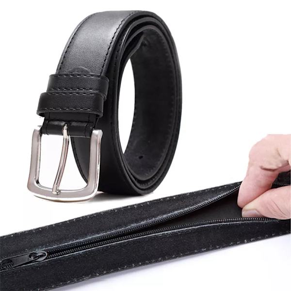 Travel Cash Dolt Bälte 125cm Stöldskydd Midjeväska Män PU Läder Nål Spänne Midjepaket Kvinnor Utomhus Gömmer Rem Bälte Dagligen brown 125cm