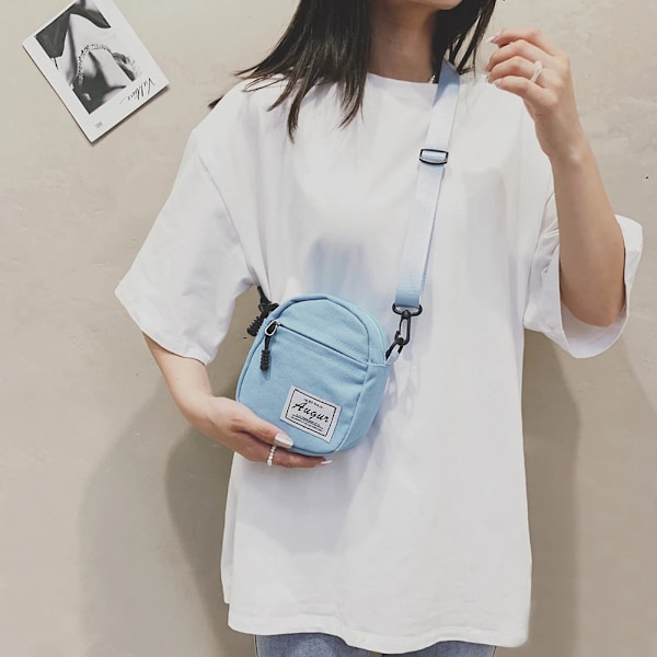 Kvinnmode Manchester Dragkedja Axelväska Crossbody Väska Höst Vinter Flerlagers Liten Mjuk Shopper Bag Billig Kvalitet Handväskor Blue Canvas