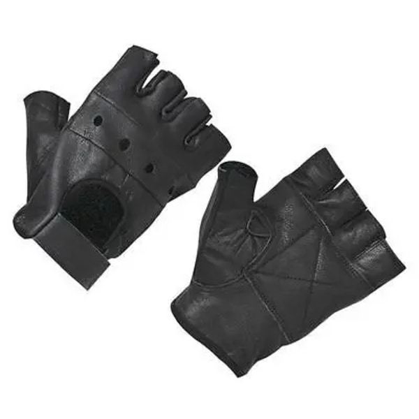 HOT Fashion Läderhandskar för män Halvfinger Fingerless Scen Sportkörning Solid Svart Stiliga mjuka handskar Black