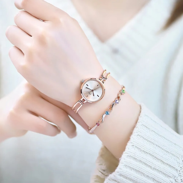Mode 25 mm watch för kvinnor lyxigt legeringsband kvarts damklocka watch present för flickor roséguld Rose Black 2