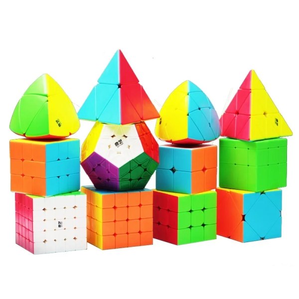 QIYI Magic Cube 2x2 3x3x3 4x4 5x5 Pyramid Megaminx Speed ​​Magico Cubes Pussel SpeedCubo Toy Barn Barn Presentleksak Vuxen Rubix Auburn