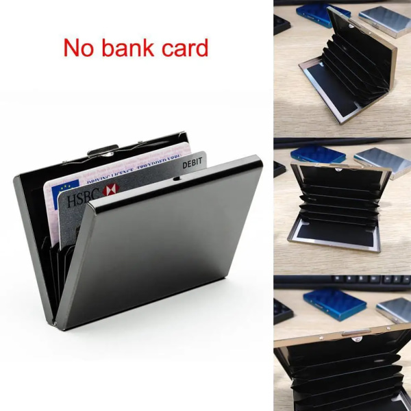 Anti-Scan RFID stål Metall kreditkortshållare Smal blockerande case Case as shown