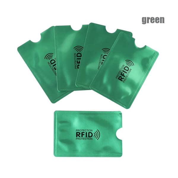 5 st Stöldskydd för RFID kreditkortsskydd Blockerande korthållare ärm Hudfodral Case Case Nytt Style 1-dark blue