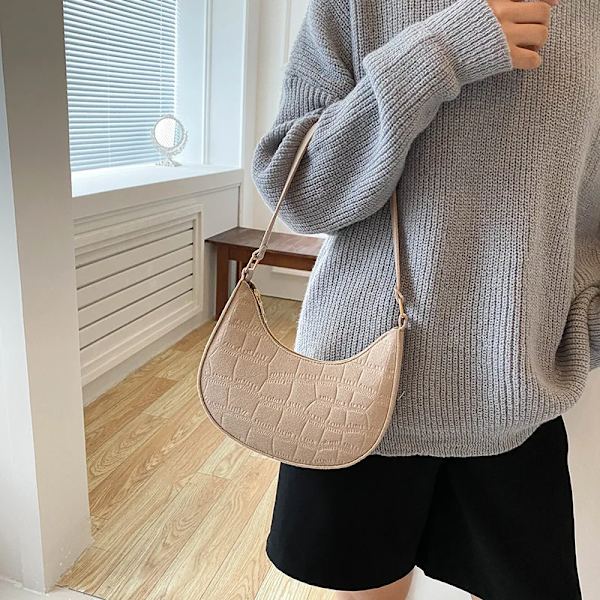 Mode Kvinnor Handväska Enfärgad Casual Mini Underarm Väska Kvinna Grön Kedja Axelväska Dam Läder Tote Bag Khaki shoulder bag