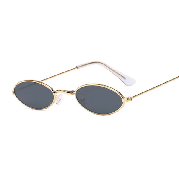 Retro Små Runda Solglasögon Kvinna Märkesdesigner Svarta Solglasögon För Damer Alloy Kvalitet Solglasögon Kvinna Oculus De Sol GoldGray