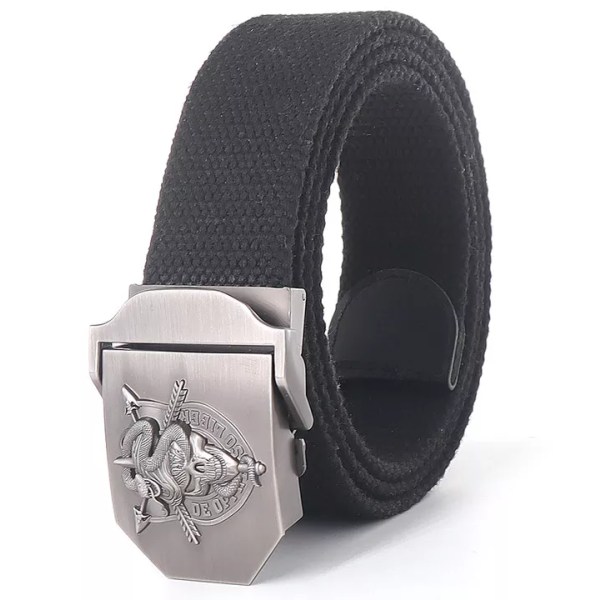 Taktiska bälten för män 4 mm tjocka 38 mm brett Casual Canvas Utomhuslegering Slät spänne Högkvalitativ unisex Plus Size Damgördel Dark gray 120cm