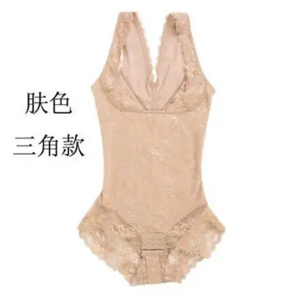 plus size spets bekväm bantning body shapers bh lyftare kontroll mage bodys midje träning shapewear Khaki XL