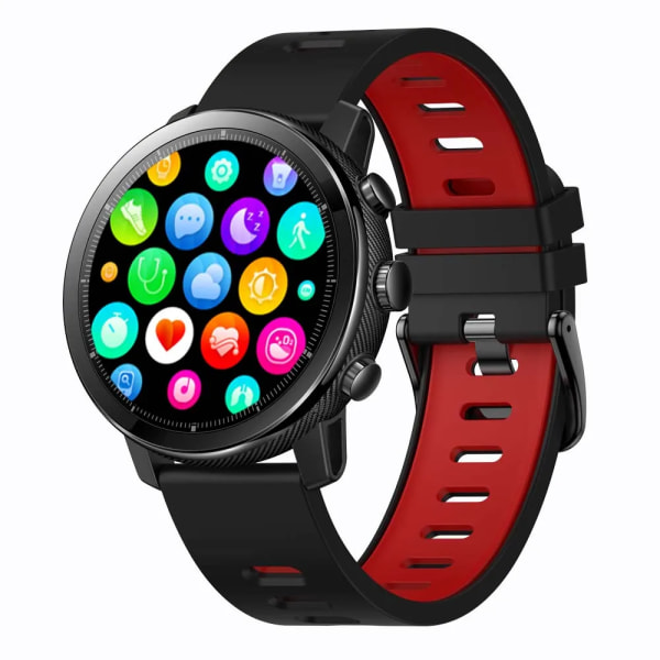 SENBONO Män Smart Watch Rund Bluetooth Svara samtal Klockor Anpassade urtavlor Sport Smartwatch Män Dam för Android IOS Red