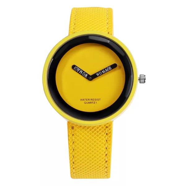 Nya kvinnor kvartsklänning klockor Elegant Pu-läderrem Casual Armbandsur Kvinna Montre Kvinnor Relogio Feminino bayan kol saati Yellow