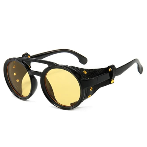 2022 Mode SteamPunk Solglasögon Män Rund Side Mesh Style Cyber ​​Punk Side Shiled Runda Glasögon Vintage Retro Glasögon C3 Other