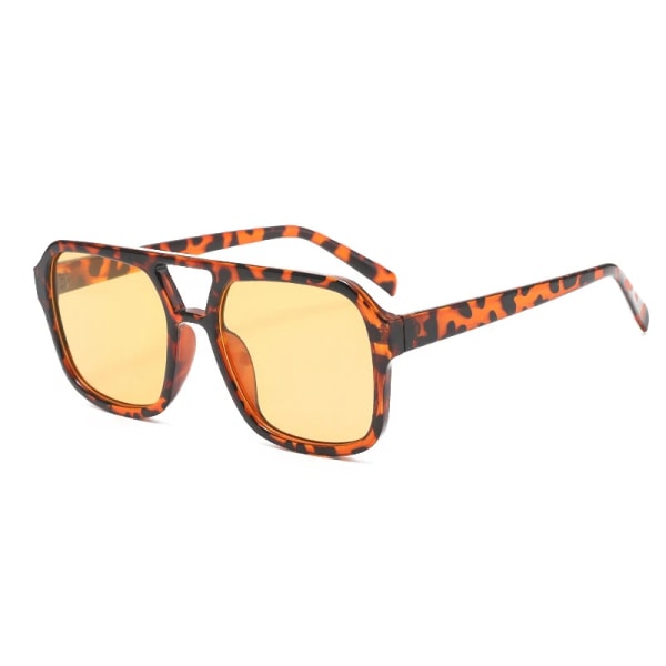 DDDLONG Retromode Punksolglasögon Damer Män Solglasögon Klassiska vintage UV400 utomhusskydd D314 Leopard Yellow