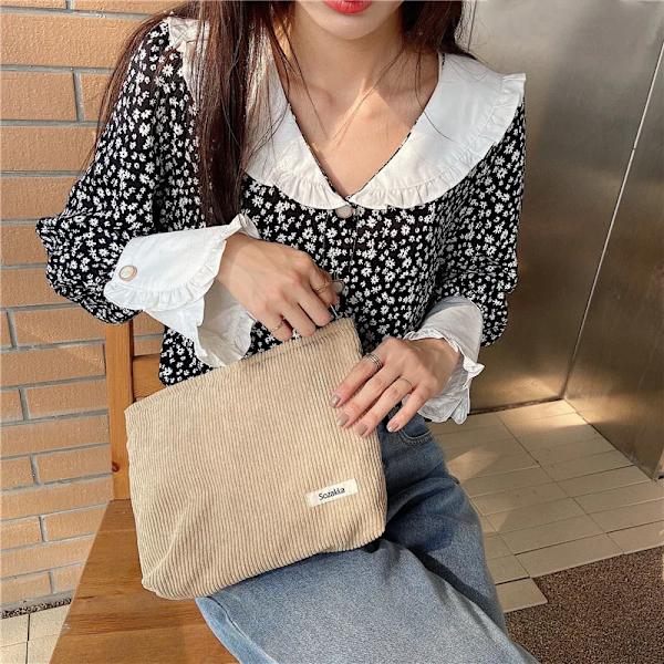 Manchester Sminkväska Organizer Clutch Retro Print Kosmetikväska Tvätta Kvinnor Rese Sminkpåse Skönhet Toalettförvaringsväskor khaki
